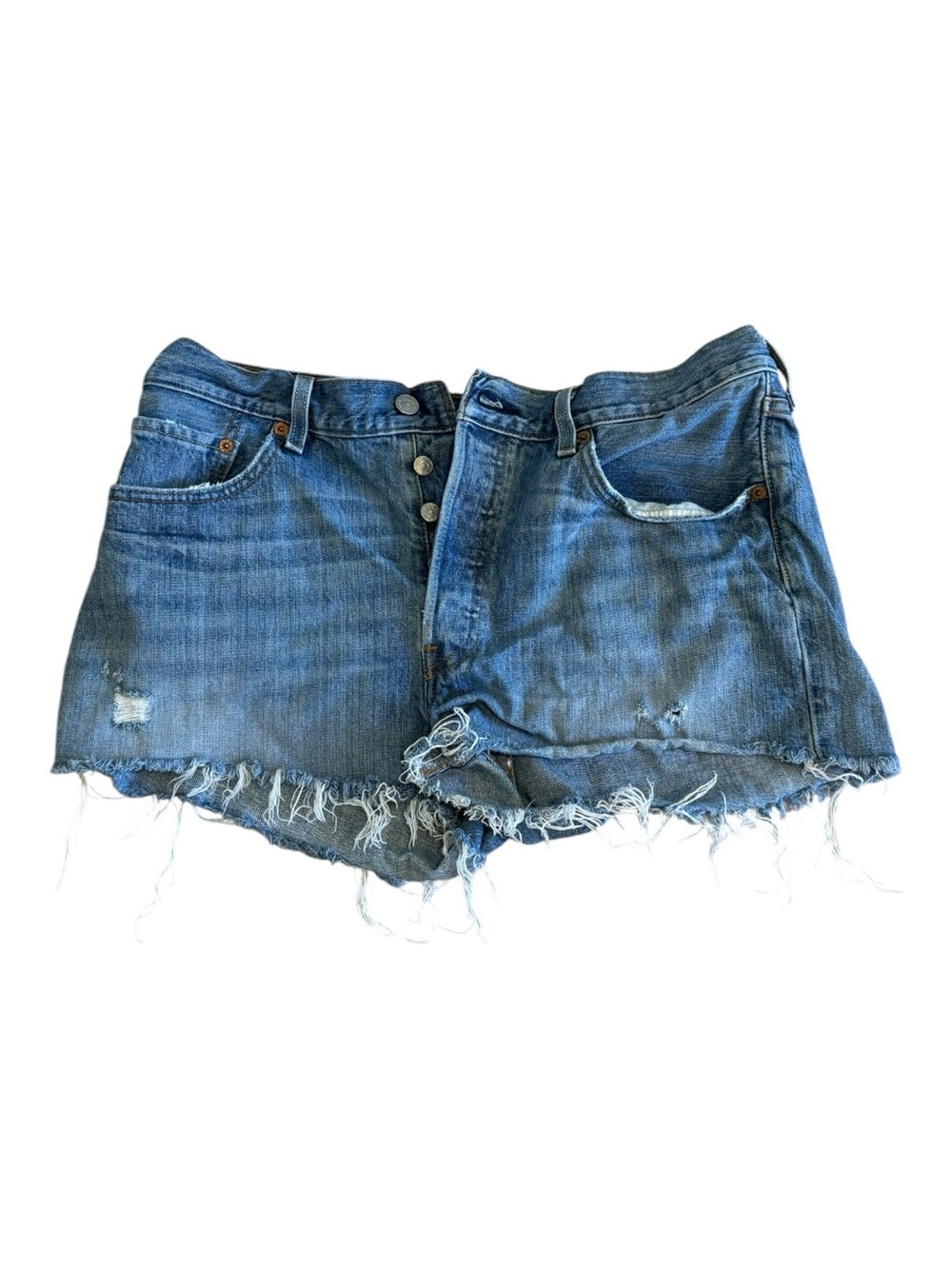 Levi's 501 Cut Off Distressed Denim Jean Shorts